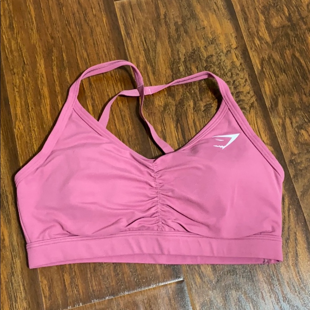 Gymshark ruched v-neck training bra (S)